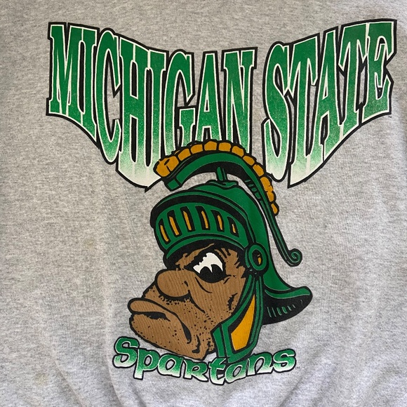 Vintage 90s Michigan State Sweatshirt Mens 2XL Spartans NCAA University College - Picture 4 of 14